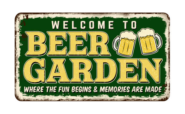 istock Beer Garden vintage rusty metal sign 1401804564