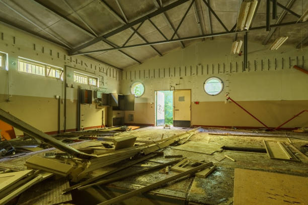 istock inside an abandones old industrial military base hall 1401804772