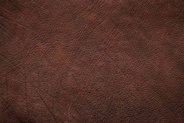 fundo de textura de couro marrom. couro genuíno escuro - textured textured effect hide leather - fotografias e filmes do acervo