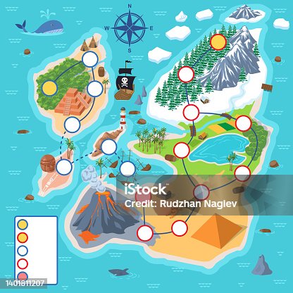 istock Digital Game Map Layout 1401811207