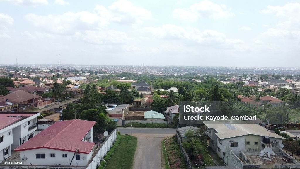 Drone View of Ilorin The SkyView of GRA ILORIN from Flower Garden Area. Shot with Drone Landscape - Scenery Stock Photo