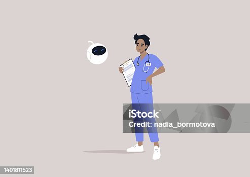 istock A medical council, a young adult doctor consulting with a robot, artificial intelligence and machine learning 1401811523