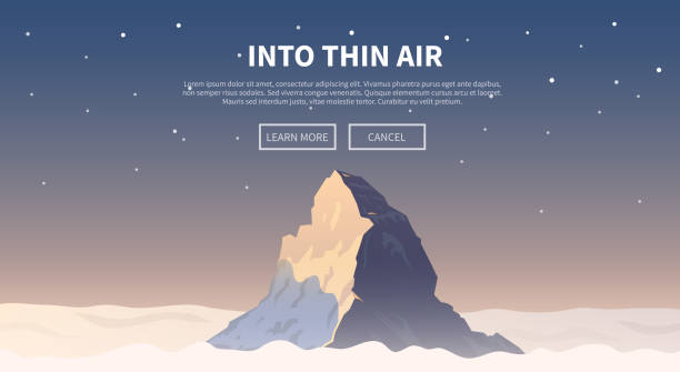 ilustrações de stock, clip art, desenhos animados e ícones de climbing vector background. web banner. - sunset winter mountain peak european alps