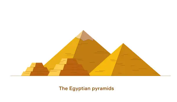 Vector illustration of Egyptian Pyramids. Vector minimal illustration.