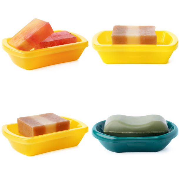 istock Soap bars isolated on the white background 1401816299