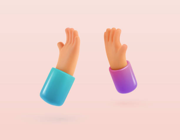 istock Give_me_five_arm_isHigh five 3d cartoon hands vector illustration. Colleagues friendship isolated arms. Teamwork business success. Winning congratulations. Easy recoloring of sleeves.olated_1.03 1401817266