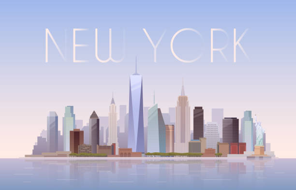 ilustrações de stock, clip art, desenhos animados e ícones de new york. vector illustration. - landscape city manhattan skyline