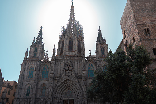 Cathedral of the Holy Cross and Saint Eulalia also known as Barcelona Cathedral. Gothic church