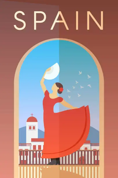 Vector illustration of Spain. Vector poster.