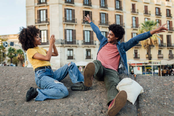 istock Happy couple on a romantic vacation 1401823188