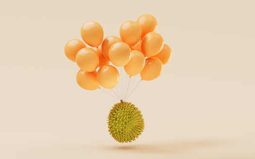 The fruit durian, delicious fruit, 3d rendering. Computer digital drawing.