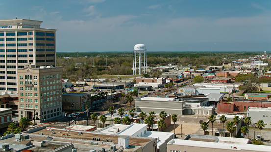 Aerial view of Gulfport, Mississippi on a clear sunny day.