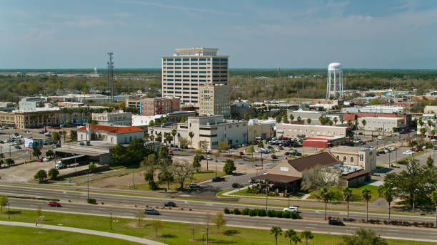 istock Downtown Office Buildings in Gulfport, MS - Aerial 1401835994