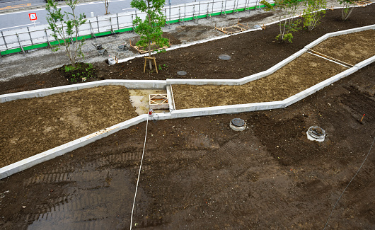 High angle view of construction site.