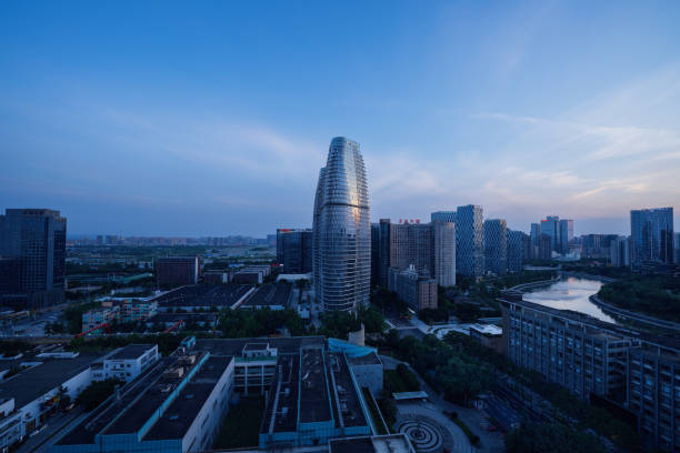 istock Modern residential building at sunset 1401838510
