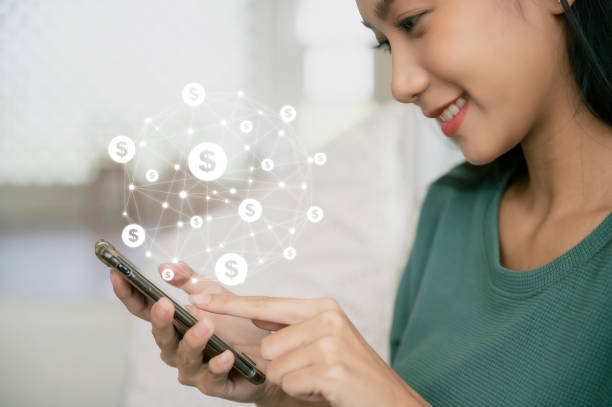istock Asian woman hand using mobile smart phone with online transaction application. Concept of financial technology - fintech 1401840002
