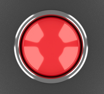 Red Button With Hand Cursor İsolated On White With Clipping Path