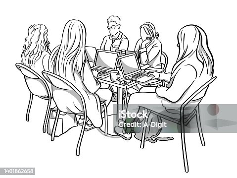 istock Group Project Student Table Sketch 1401862658