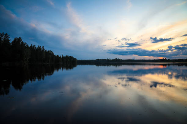 Finland lake nature beautiful sunset