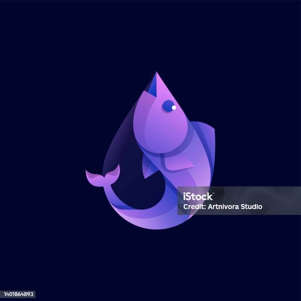 Fish Gradient Vector Illustration Fish Gradient Colorful Style Stock Illustration ...