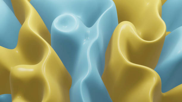 istock 3d Rendering. Cream nude organic smooth beige color plastic, abstract wave background 1401869274