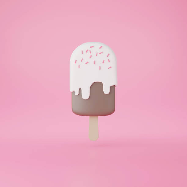 istock 3d render of melt ice cream on pink background, Summer concept. 1401869431