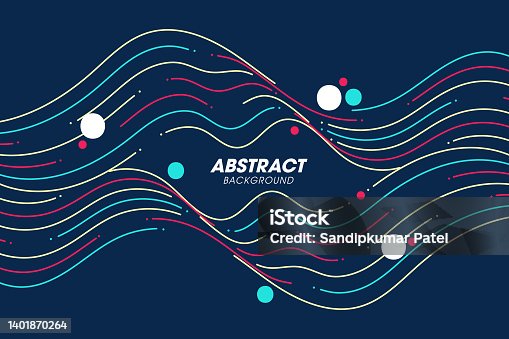istock Poster with dynamic waves. Vector illustration. Abstract background. 1401870264