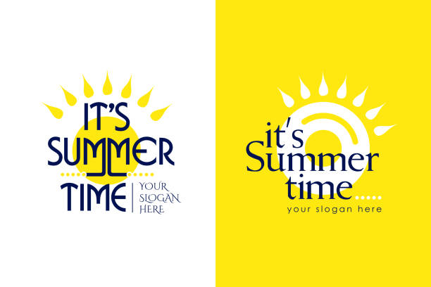 символ летнего времени с желтой темой - warm welcome stock illustrations