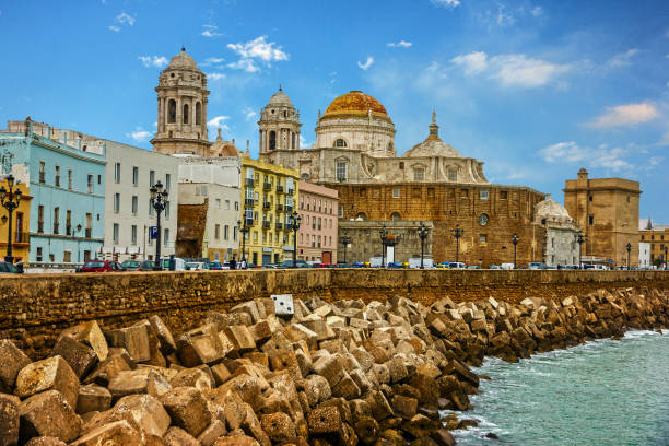 istock Cadiz, Spain. Seafront Cathedral church Campo del Sur 1401871883