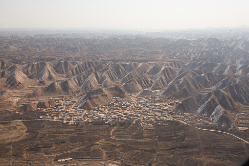 Scenery of the Gobi Desert in Lanzhou, Gansu Province, China