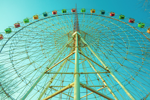 Amusement ferris wheel in the park