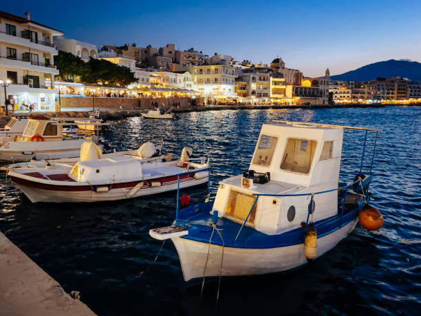 Pigadia (Karpathos) - main city of Greek island Karpathos by night.