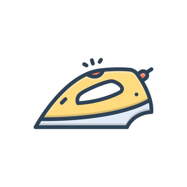 Iron ironing Icon for iron, ironing, steam, cable, appliance, cloth, household, cord, device, electrical, flatiron, laundry iron steam stock illustrations