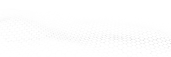 Technology dynamic hexagon wave on white background. Futuristic honeycomb concept. Digital technology webflow. Big data visualization.