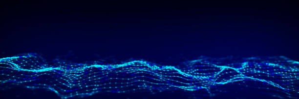 istock Dynamic sound wave of particles. Music futuristic flow. Abstract technology background. 3D rendering. 1401881644