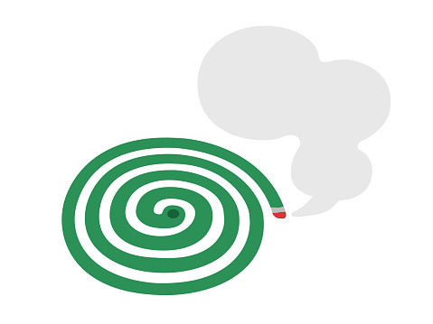Illustration of mosquito coil for insect control.