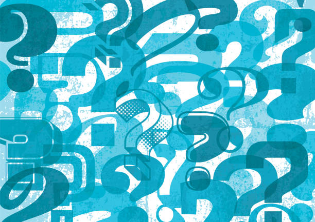 Question Mark Background Q&A Quiz Grunge Textured Abstract Vector Pattern Grunge textured distressed vector abstract background with question mark symbols. Horizontal grunge abstract pattern background with monochromatic blue colors. trivia stock illustrations