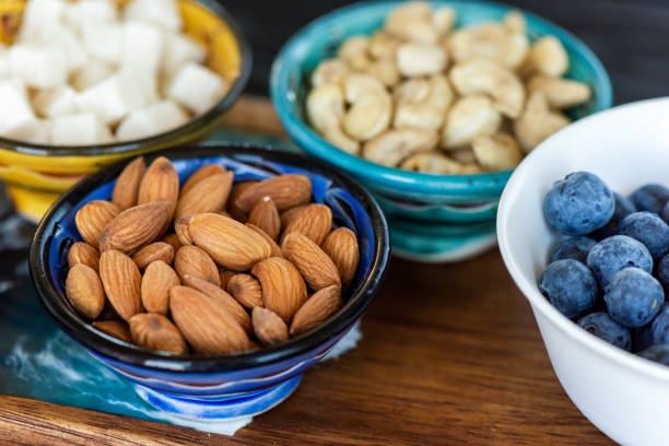 Plates with healthy food