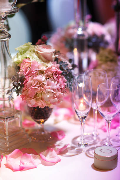 istock Bouquets of flowers in vase on the wedding table 1401894949
