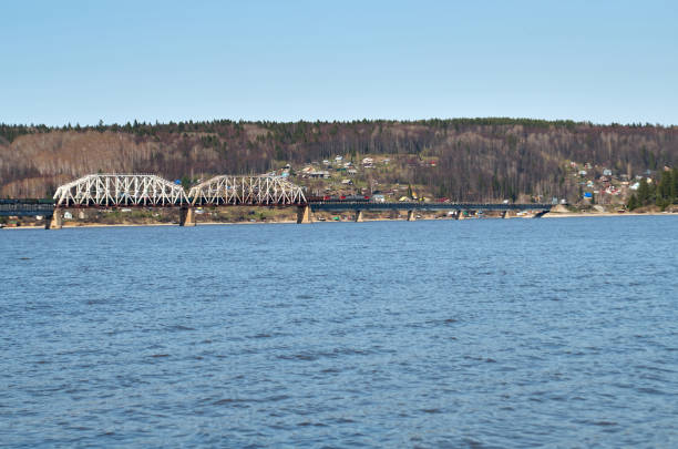 istock Freight train goes on the railway bridge 1401895387