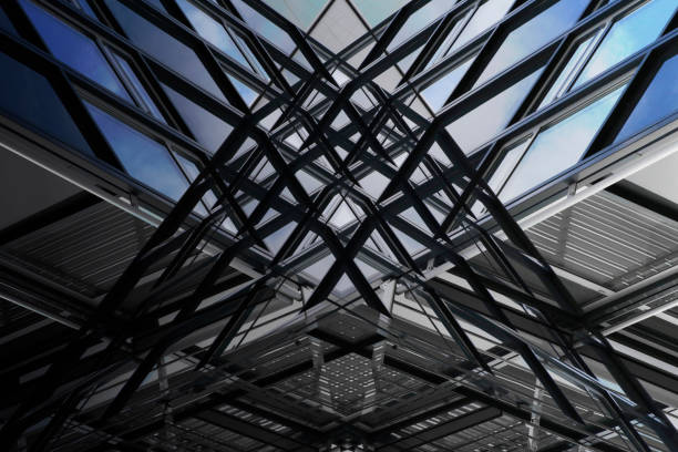 Digitally rendered image of futuristic architectural fragment