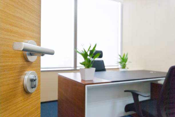 istock The office door was opened 1401902220