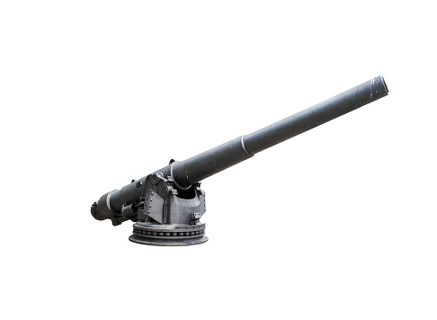 Ancient cannon on white background