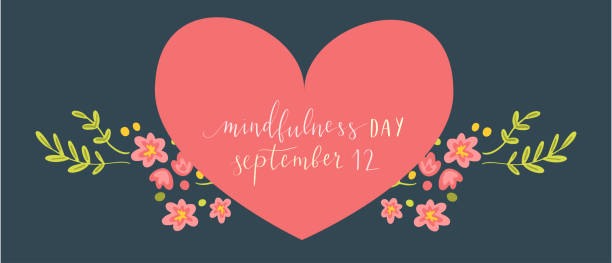 istock Mindfulness Day September 12 hand written lettering illustration postcard template 1401906253