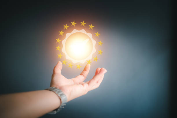 istock hand holding a Earth globle in technology concept. 1401912758