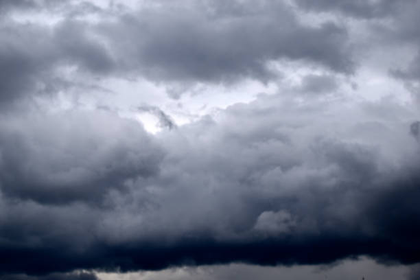 istock Heavy thundery blue clouds with rain and storm 1401923317