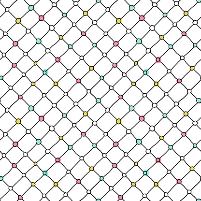 Hand-drawn seamless pattern with lines and rings. Color Minimalism