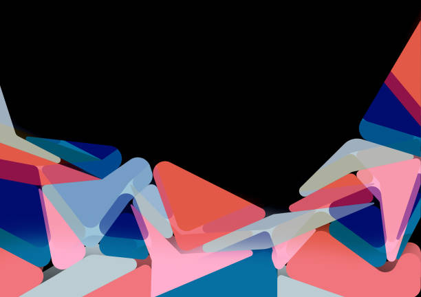 Abstract colorful background of polygons on a black background