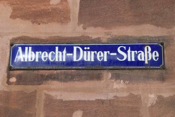 Nuremberg city, Germany. Sign with street name - Albrecht Durer Strasse. Albrecht Durer was a German Renaissance painter.