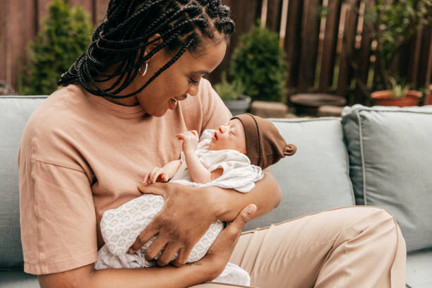 istock Mother with newborn son 1401930681
